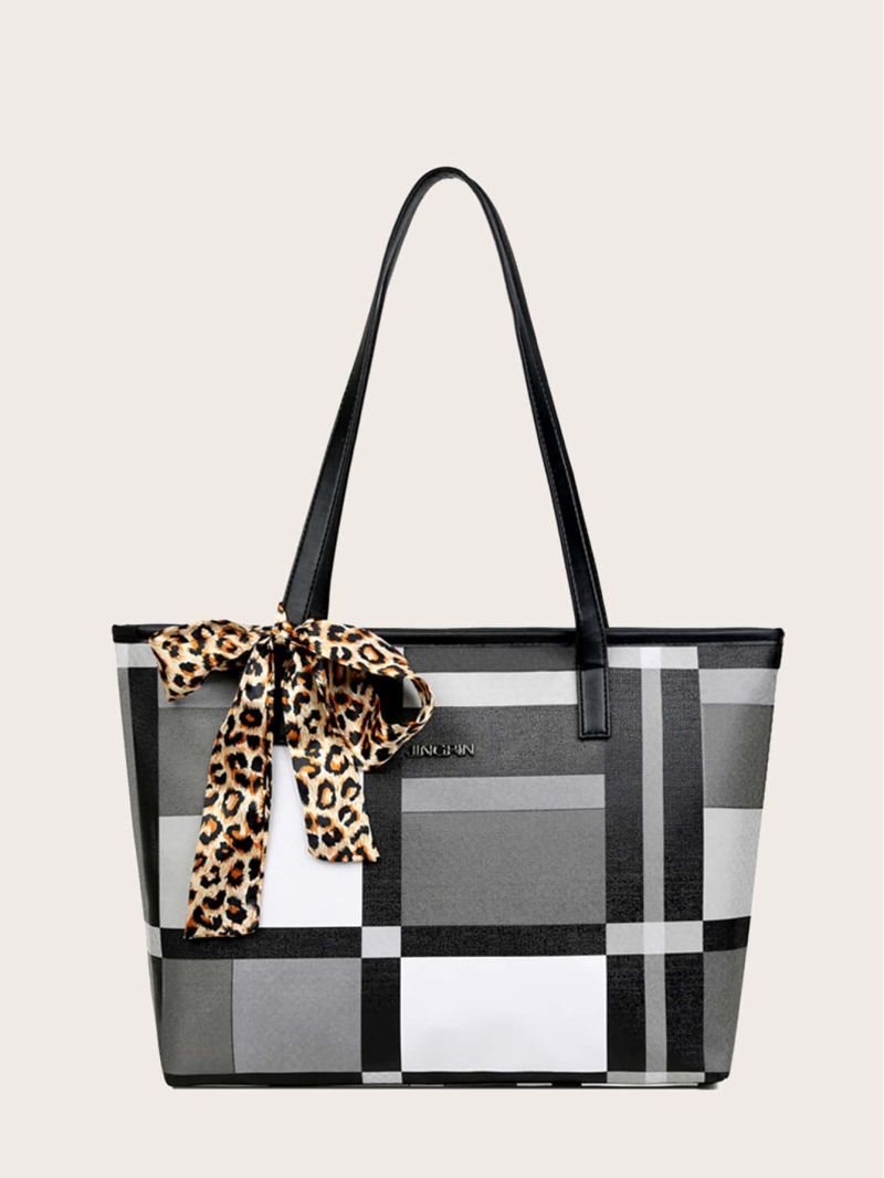 Twilly Scarf Decor Geometric Print Tote Bag