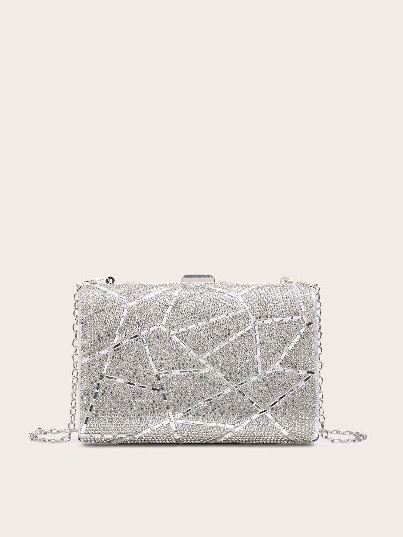 Mini Metallic Rhinestone Decor Evening Bag