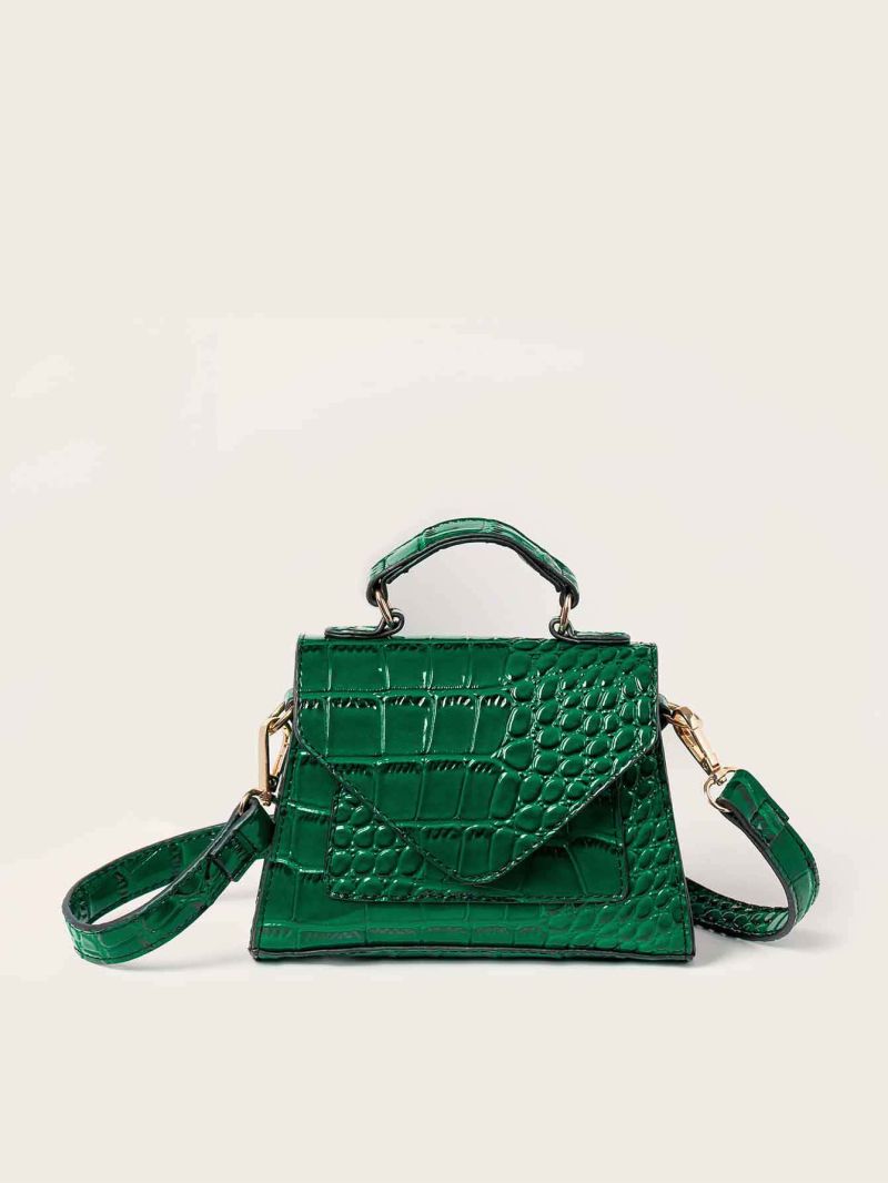 Mini Croc Embossed Satchel Bag