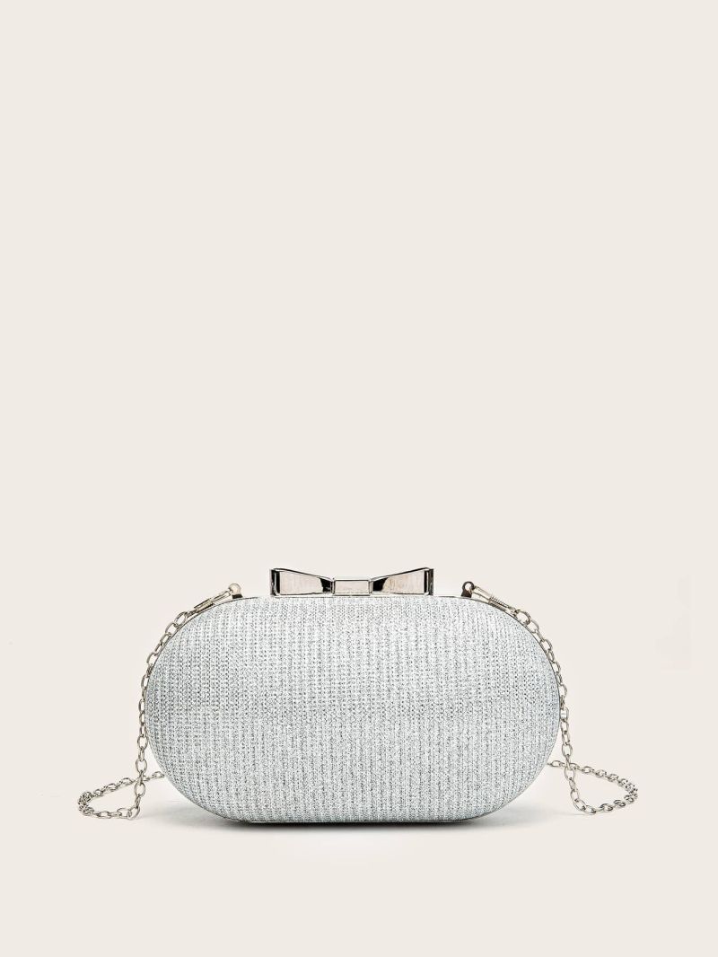 Mini Metal Lock Glitter Evening Bag