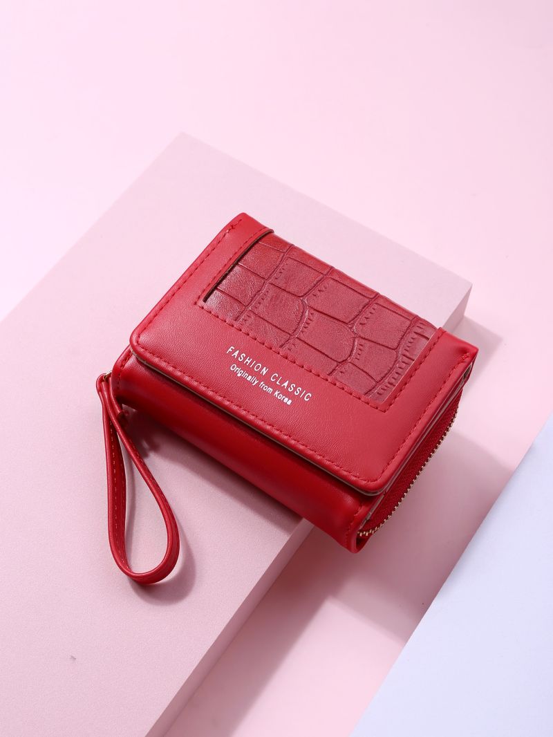 Croc Embossed Fold Over Purse