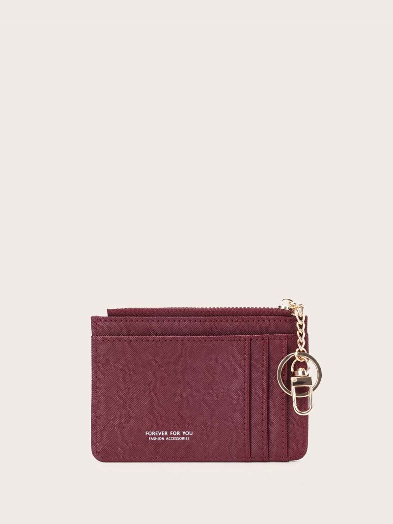 Letter Graphic Card Holder With Keychain