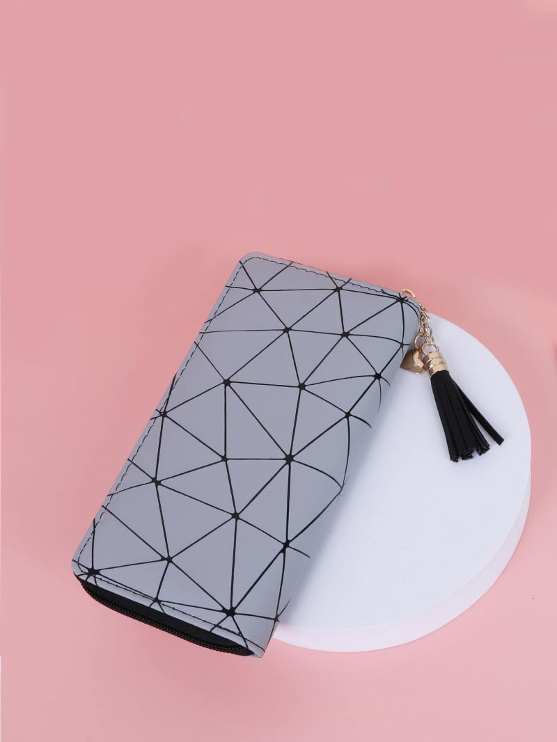 Tassel Decor Geometric Graphic Big Purse