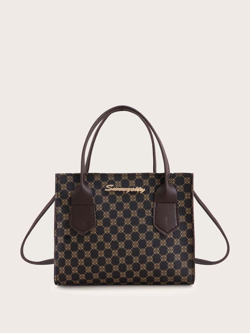 Mini Geometric Graphic Satchel Bag