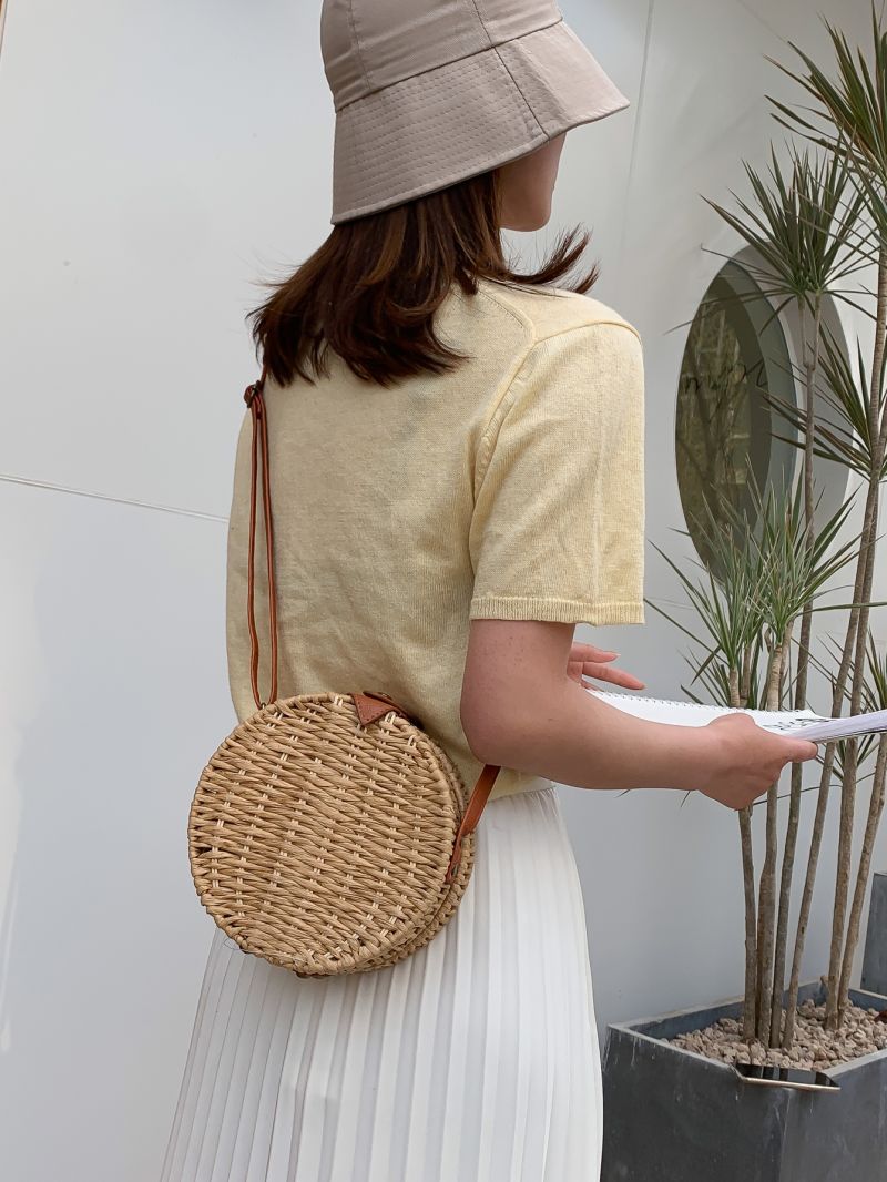 Mini Woven Circle Bag