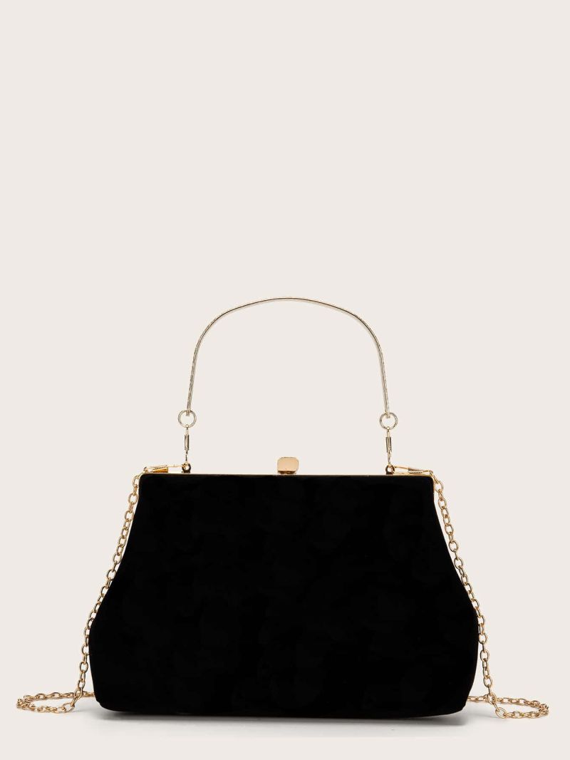 Minimalist Metal Lock Chain Evening Bag