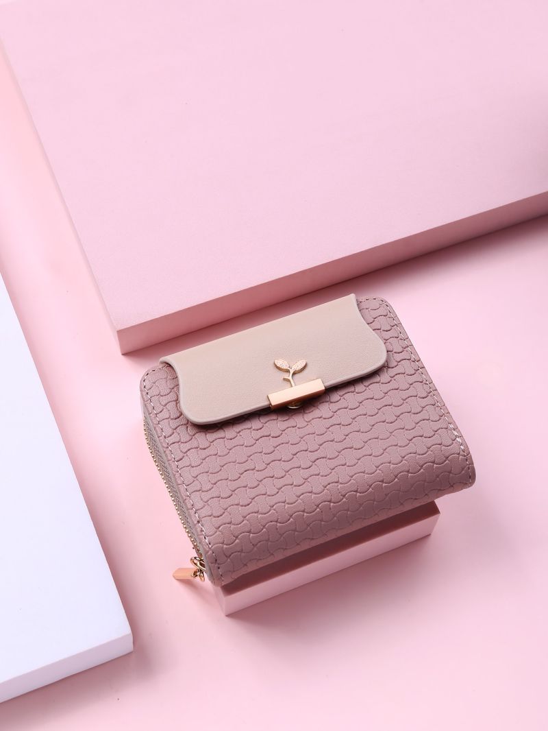 Textured Snap Button Fold Over Purse