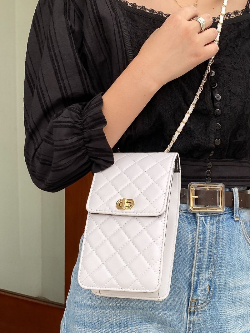 Mini Turn-lock Quilted Chain Crossbody Bag