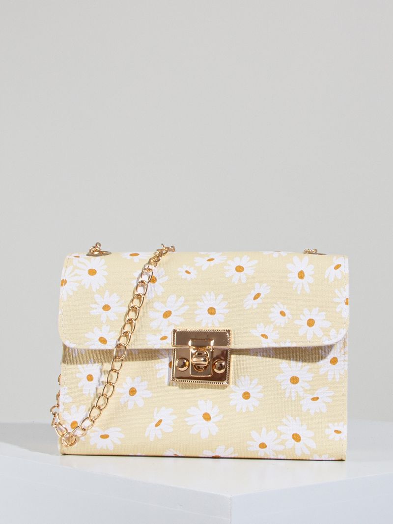 Mini Daisy Graphic Twist Lock Chain Bag
