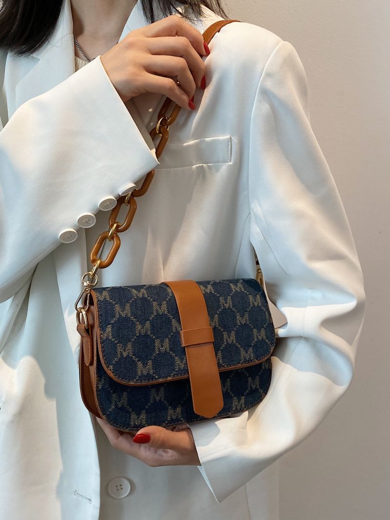 Mini Letter Graphic Flap Shoulder Bag