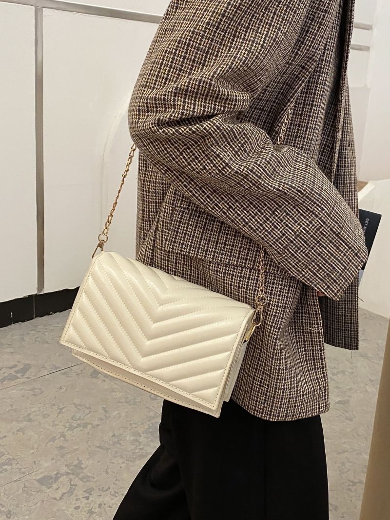 Mini Chevron Flap Chain Crossbody Bag