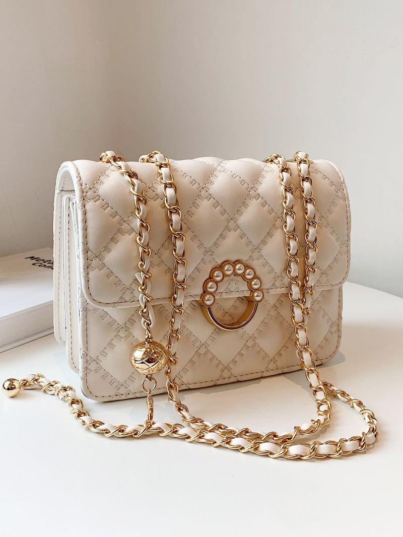 Mini Faux Pearl Decor Chain Shoulder Bag