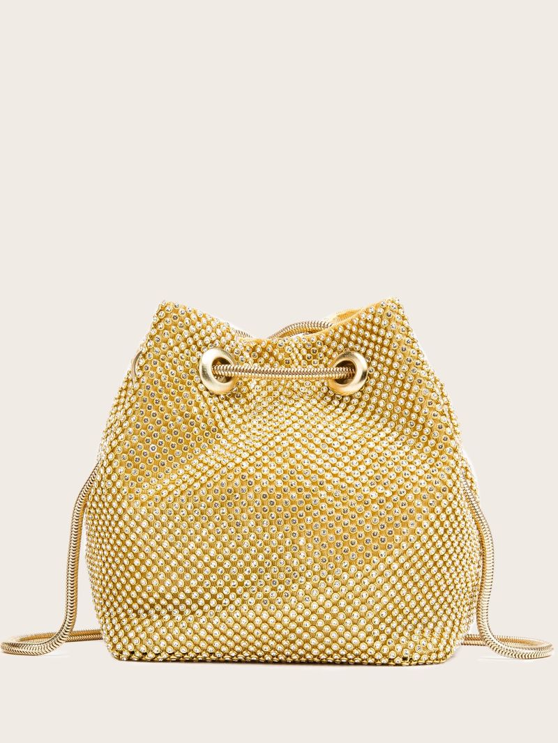 Mini Rhinestone Decor Bucket Bag