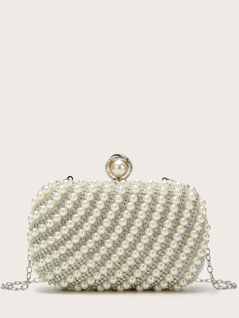 Mini Faux Pearl Decor Evening Bag
