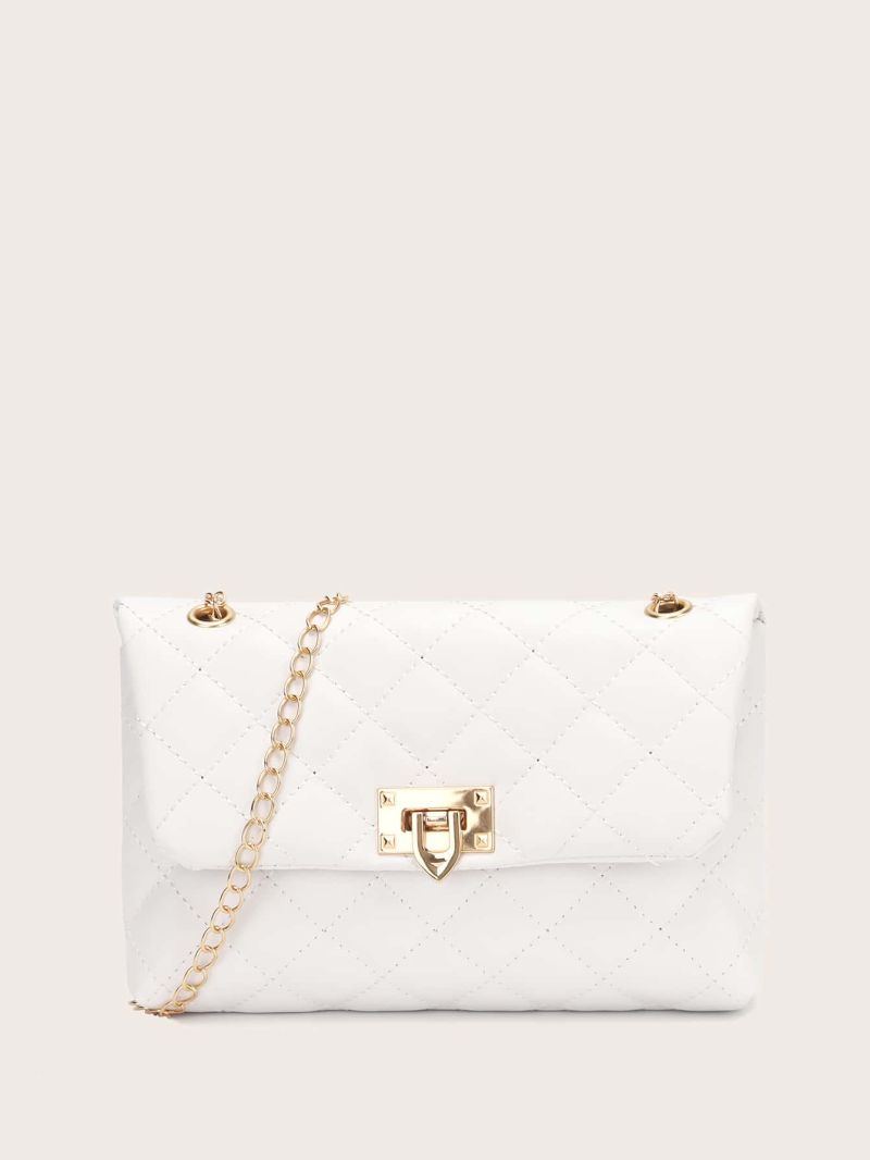 Metal Decor Chain Flap Square Bag