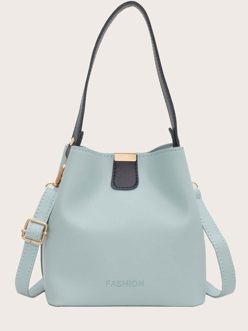 Mini Letter Embossed Two Tone Shoulder Bag