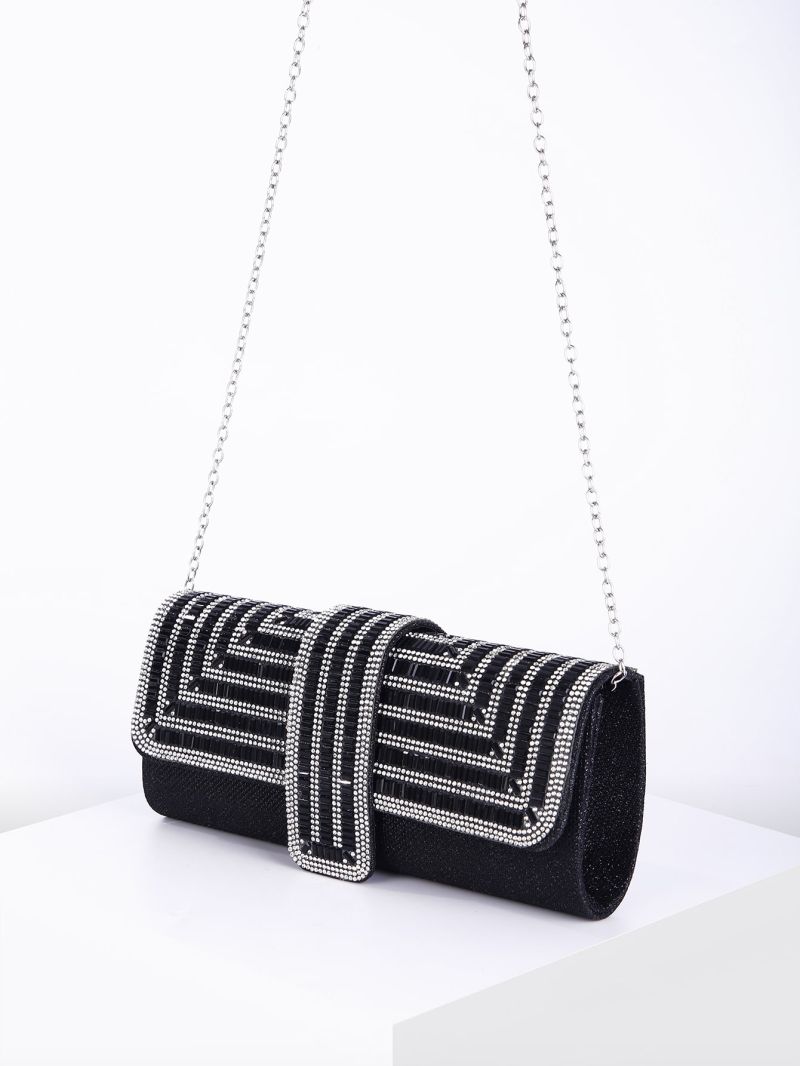 Rhinestone Decor Chain Evening Bag