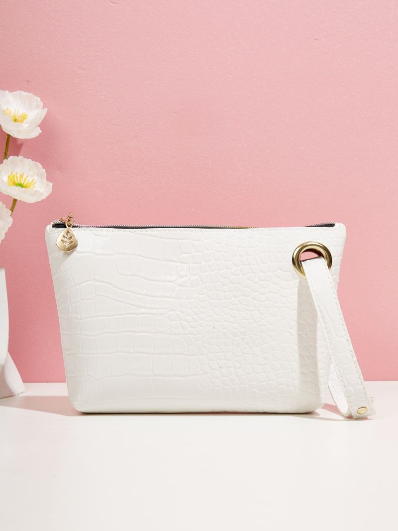 Croc Embossed Clutch Bag
