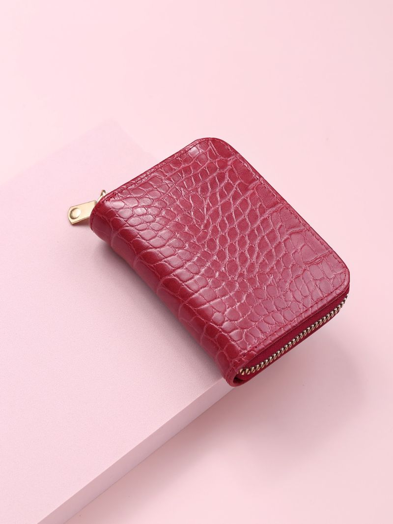 Croc Embossed Zip Card Holder