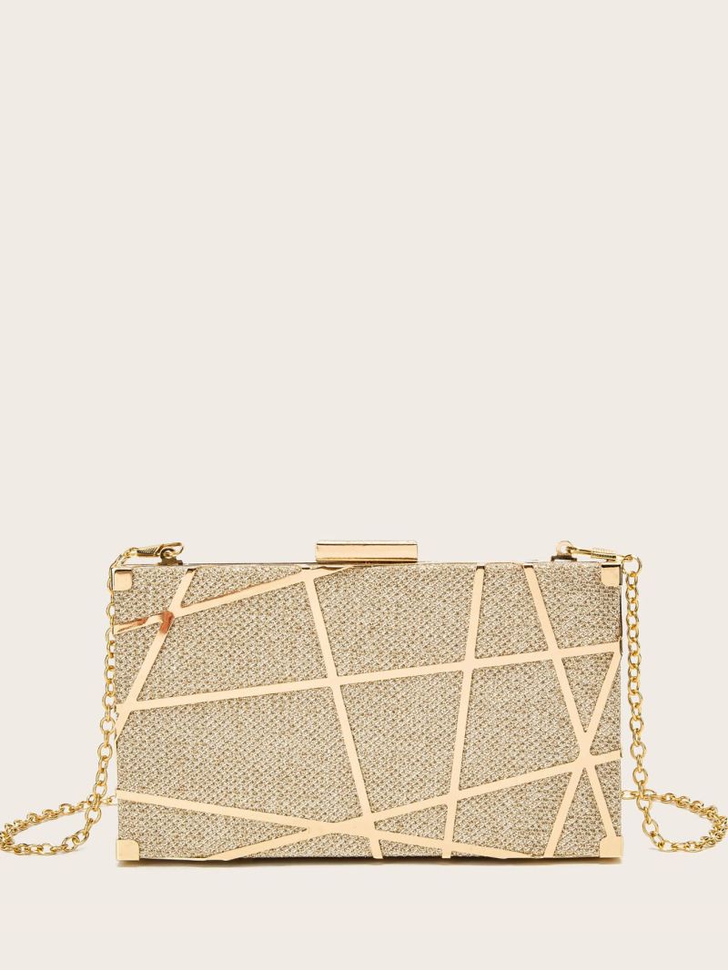 Mini Geometric Pattern Chain Box Evening Bag
