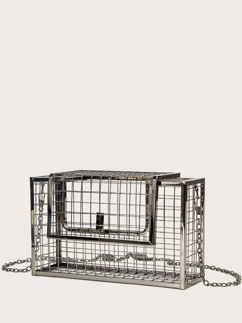Hollow Out Metal Box Bag