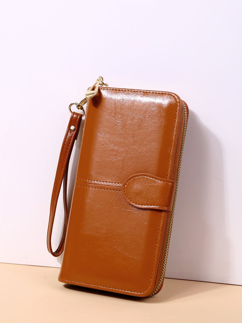 Minimalist Snap Button Purse With Wristlet