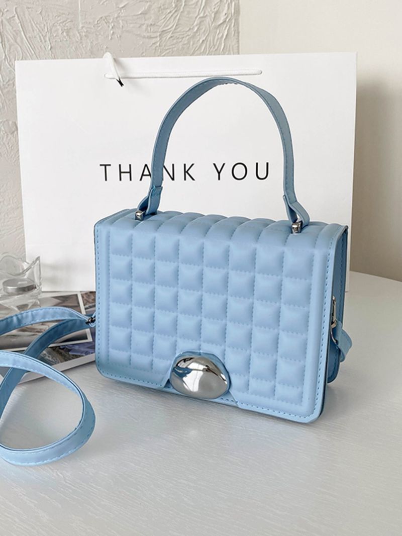 Mini Textured Metallic Decor Satchel Bag