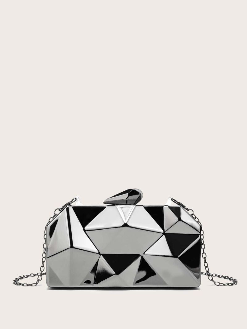Mini Geo Graphic Metallic Pattern Box Bag