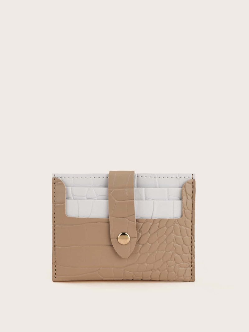 Two Tone Croc Embossed Card Holder