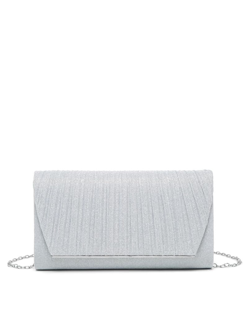 Glitter Chain Flap Evening Bag