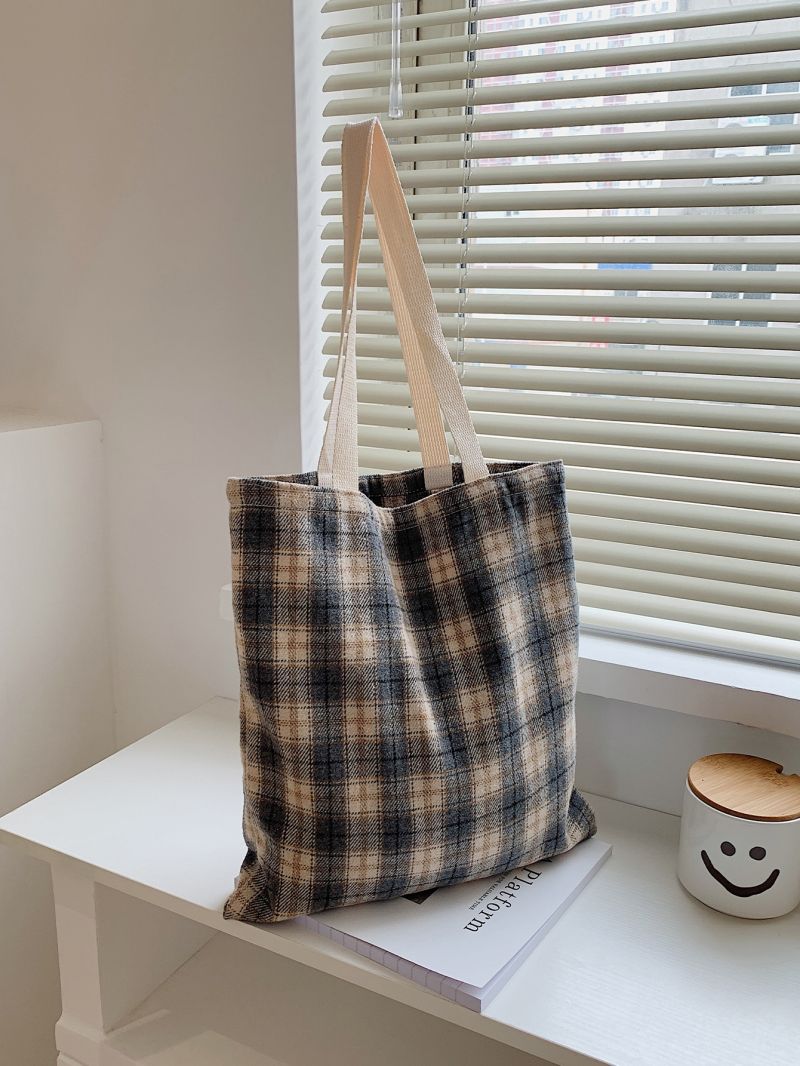 Plaid Tartan Pattern Shopper Bag