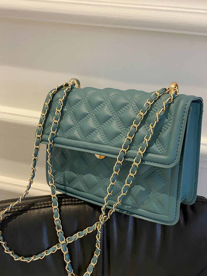 Minimalist Textured Flap Square Bag