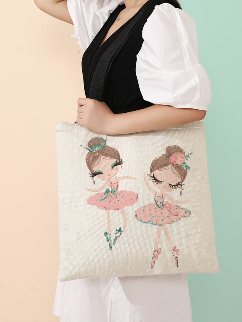 Figure Graphic Linen Shopper Bag