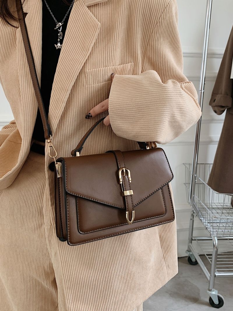 Buckle Decor Flap Square Bag