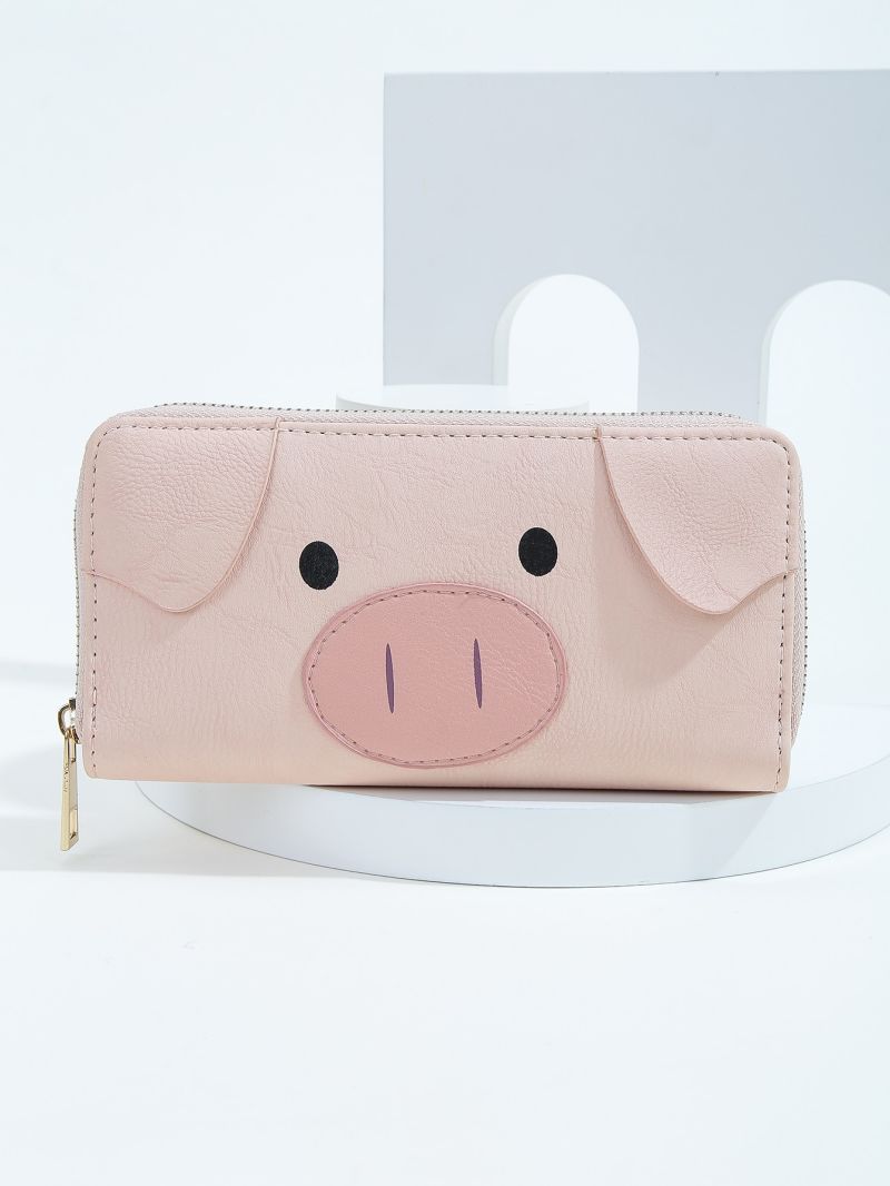 Cartoon Pig Design Long Wallet