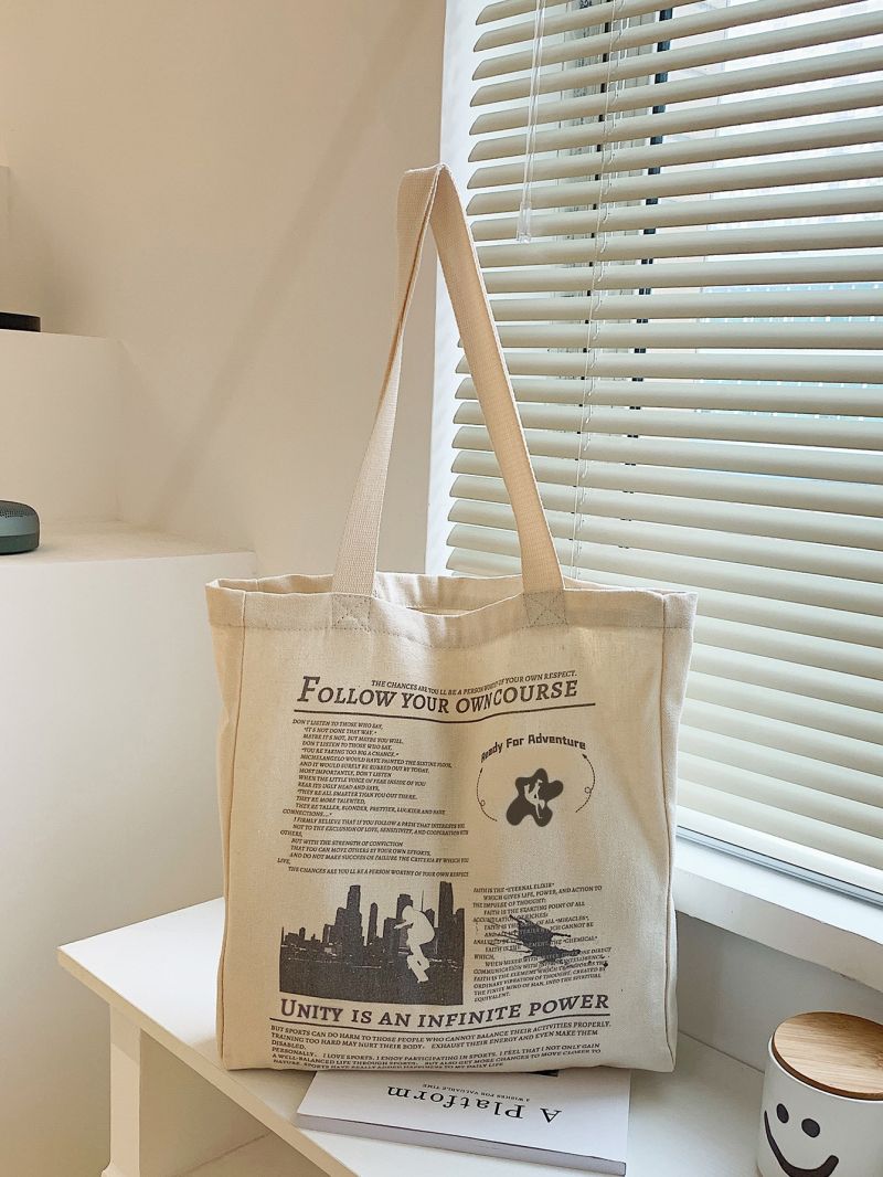 Newspaper Graphic Shopper Bag