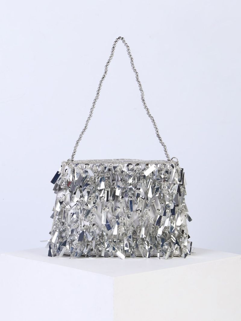 Mini Allover Sequin Decor Beaded Square Bag
