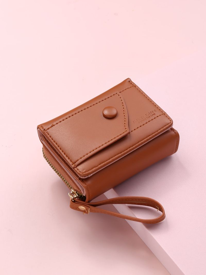 Fold Over Snap Button Small Wallet