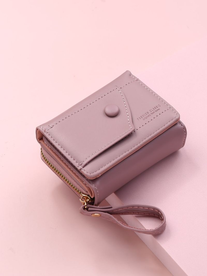 Fold Over Snap Button Small Wallet