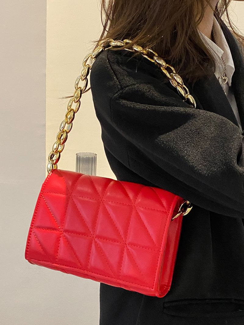 Minimalist Textured Flap Square Bag