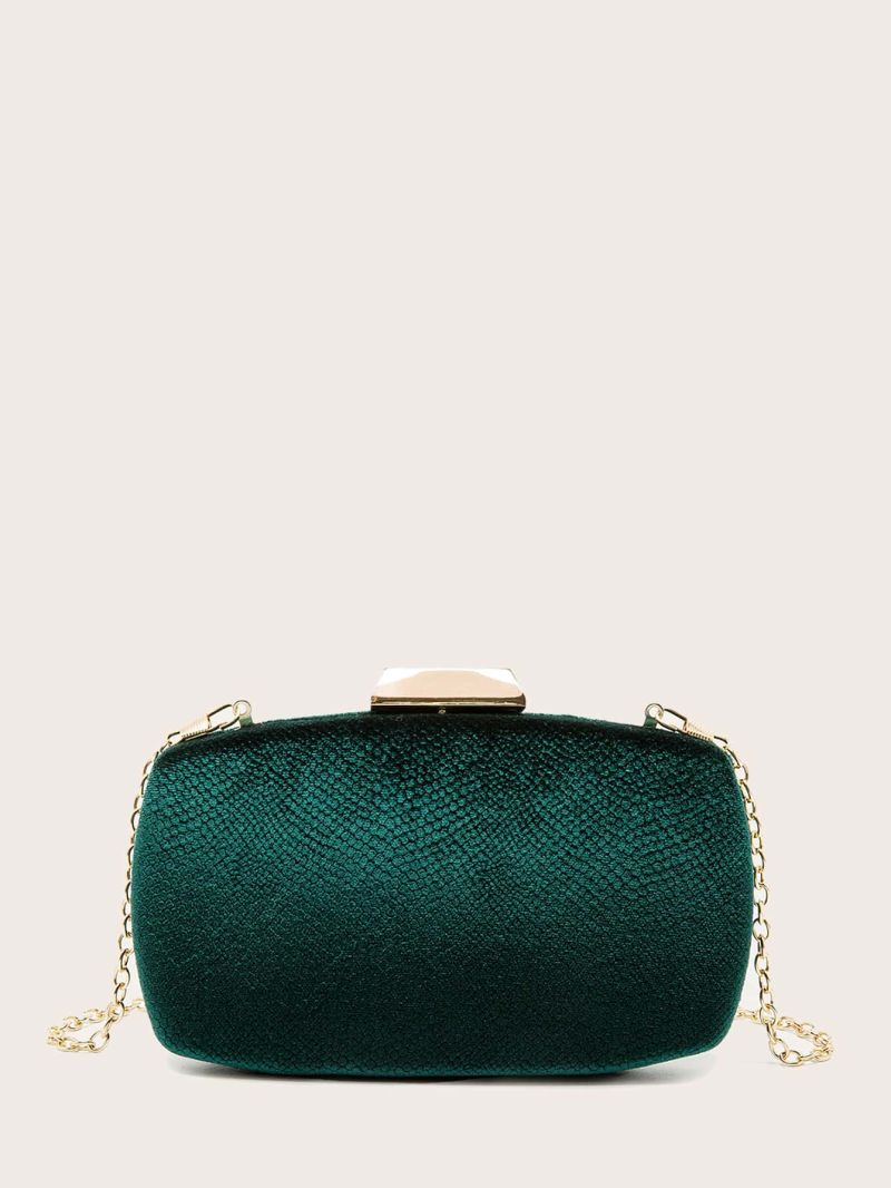 Mini Velvet Snakeskin Chain Box Bag