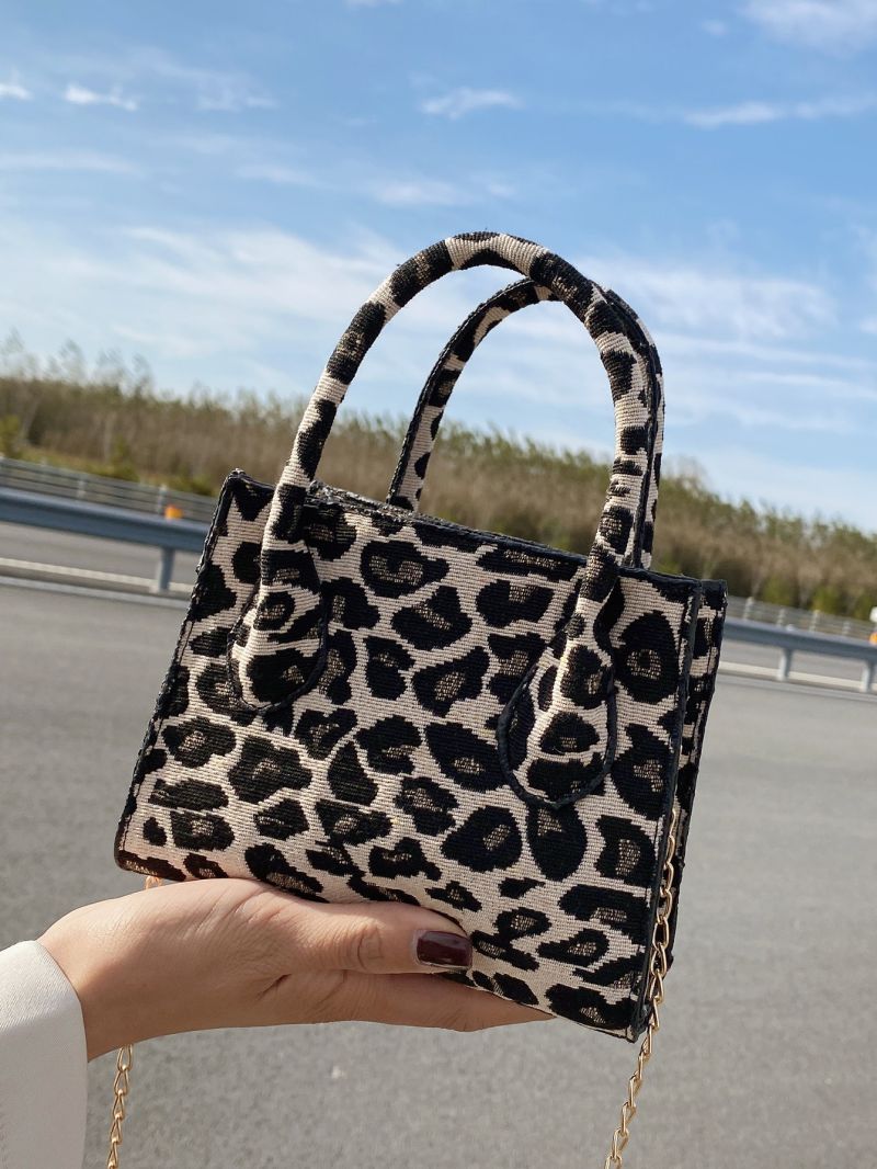 Mini Allover Leopard Pattern Satchel Bag