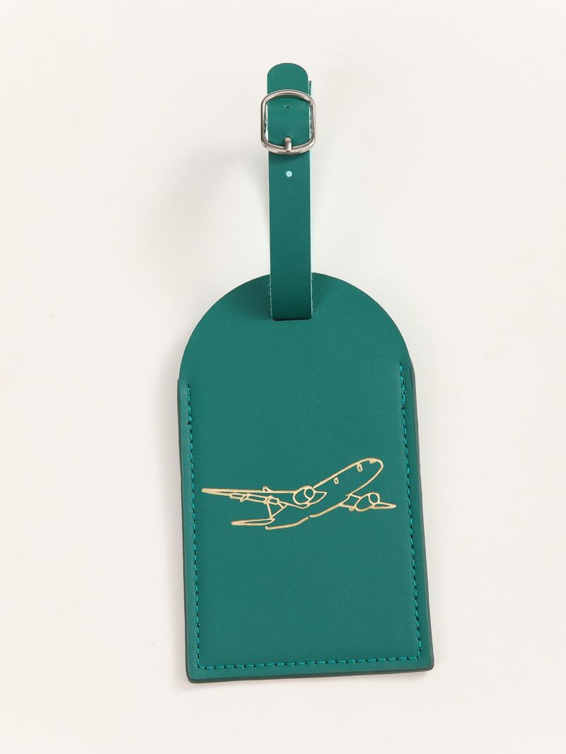 Airplane Graphic Buckle Decor Luggage Tag