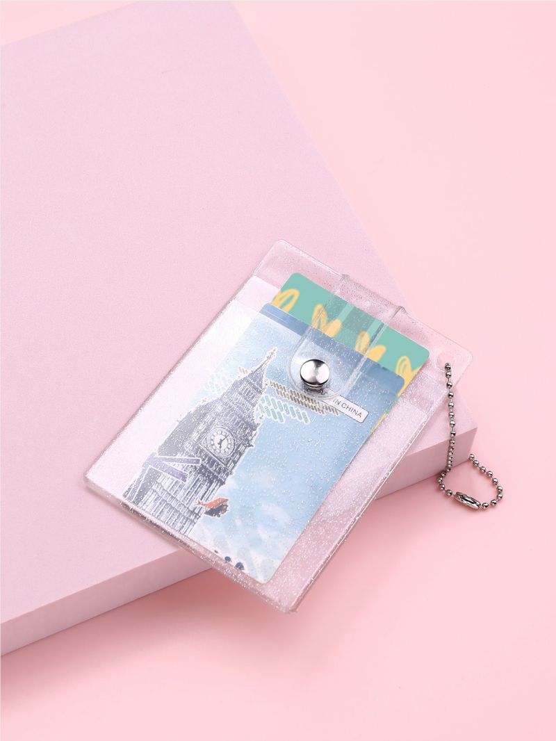 Clear Snap Button Card Holder
