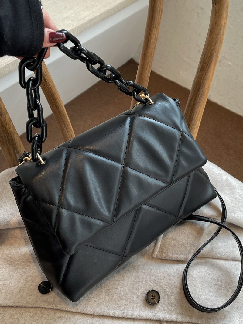 Minimalist Textured Flap Square Bag