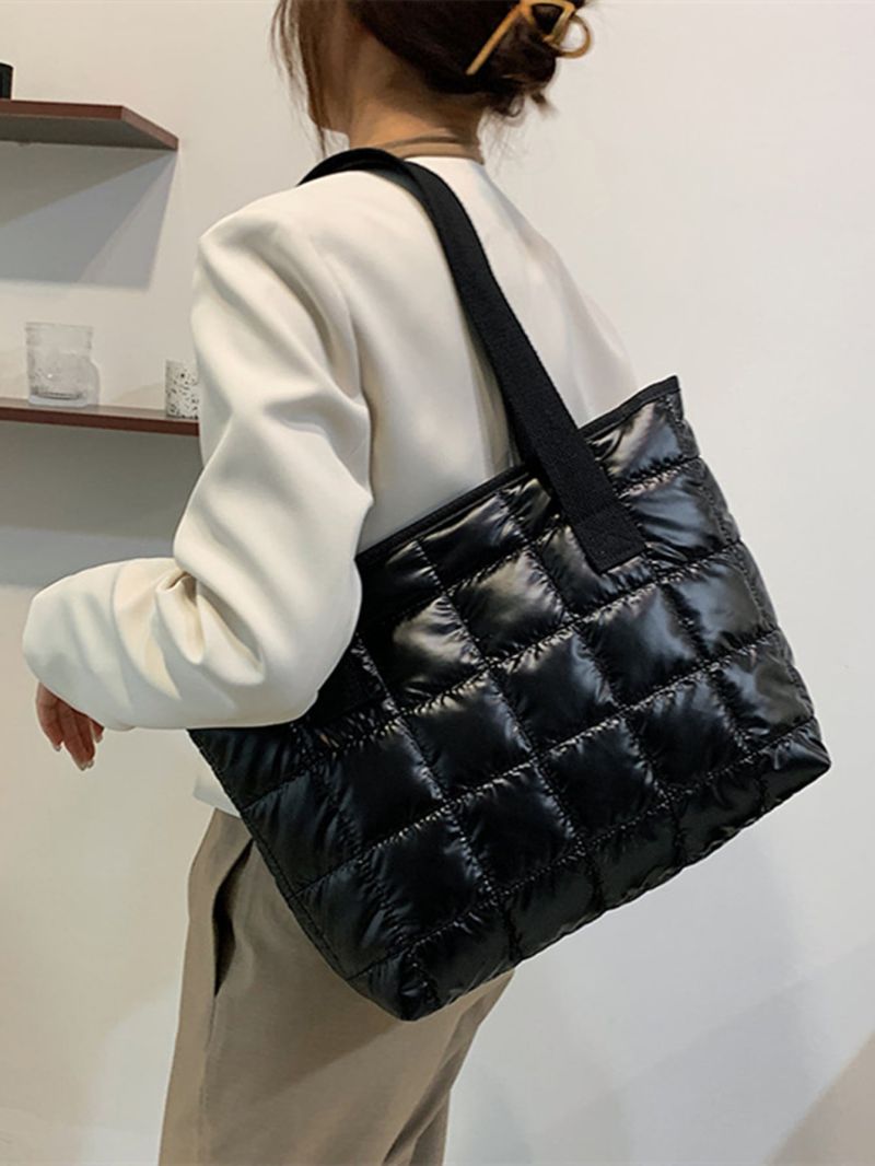 Minimalist Plaid Tote Bag