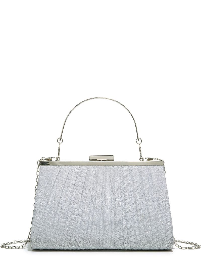 Glitter Top Handle Evening Bag