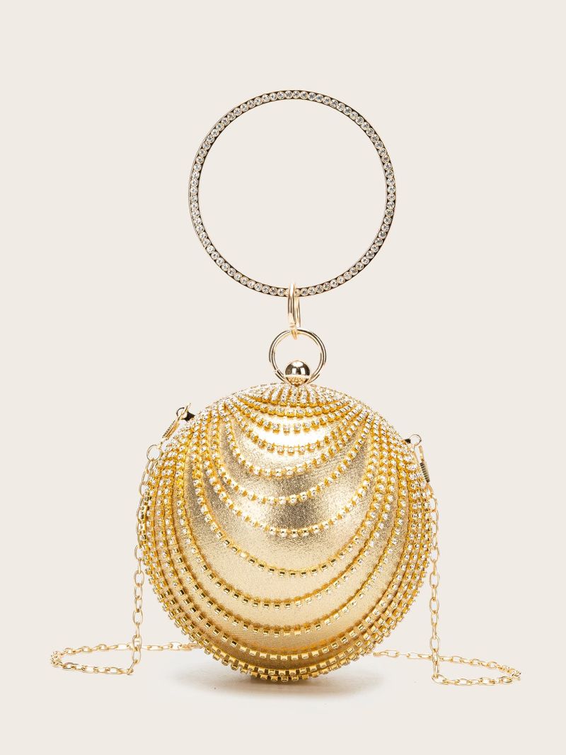 Mini Rhinestone Decor Ball Shaped Evening Bag