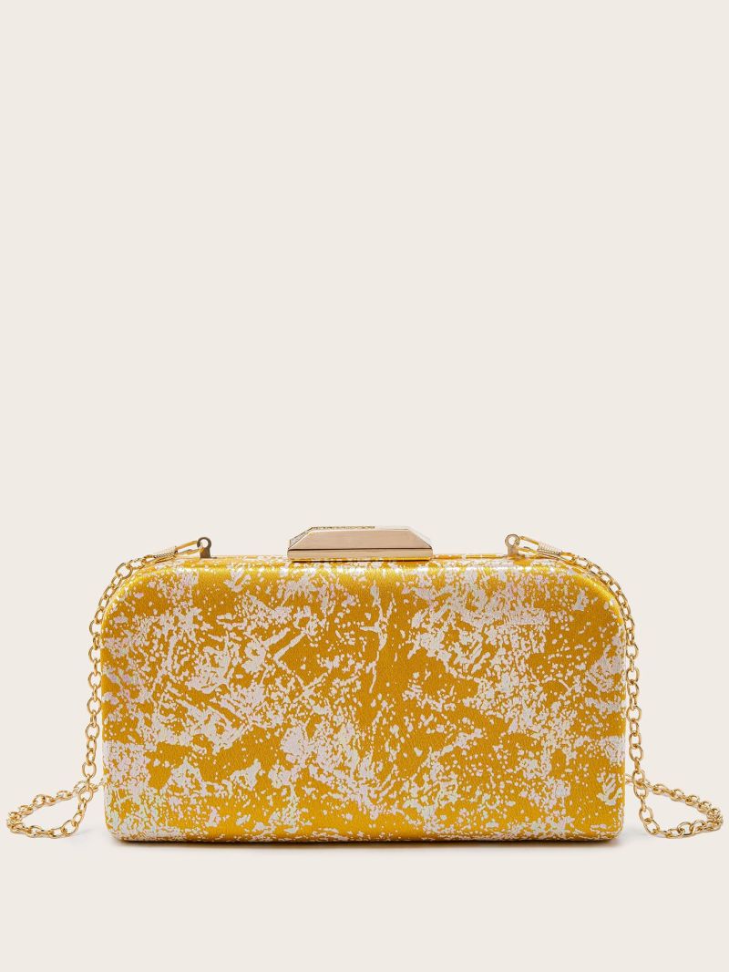 Two Tone Graphic Chain Box Bag