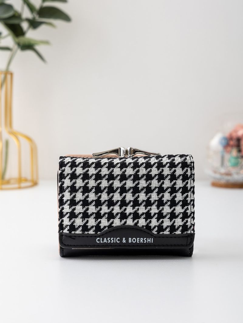 Houndstooth Pattern Fold Card Holder